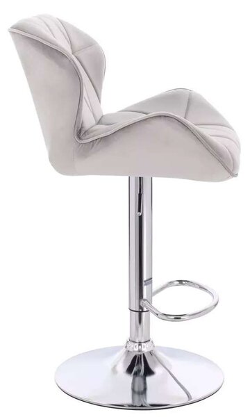 LuxuryForm DESIGN Barová židle MILANO VELUR na stříbrném talíři - světle šedá