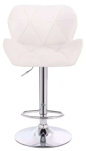 LuxuryForm DESIGN Barová židle MILANO VELUR na stříbrném talíři - bílá