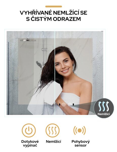 Koupelnová skříňka dvoudveřová se zrcadlem a LED osvětlením KS2
