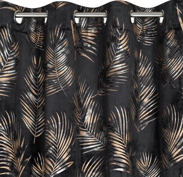 ZATEMŇOVACÍ ZÁVĚS NA KROUŽCÍCH GLORIA2 140X250 CM LISTY