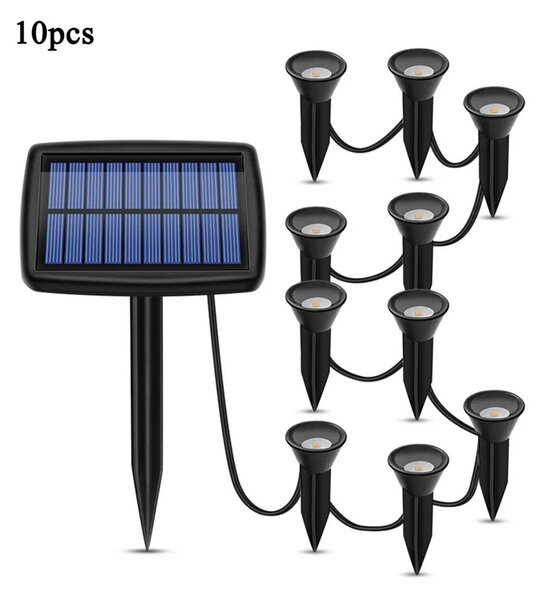 LEDsolar venkovní světlo na osvětlení cesty, 10 LED, bezdrátové, iPRO, 0,5W, teplá barva