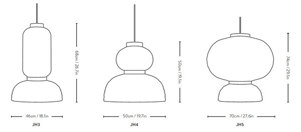 &Tradition designové závěsné lampy Formakami JH3