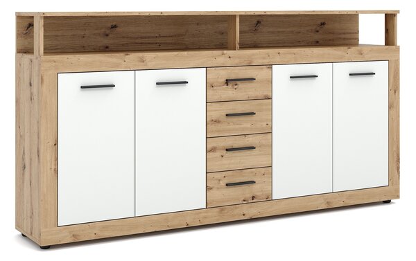 Vivaldi Komoda Luna 190 cm dub Artisan/bílá