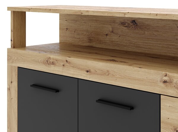 Vivaldi Komoda Luna 190 cm dub Artisan/černá