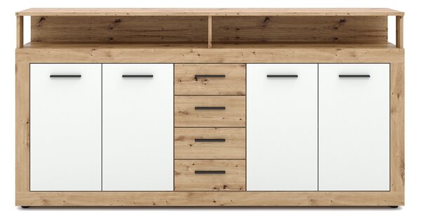 Vivaldi Komoda Luna 190 cm dub Artisan/bílá