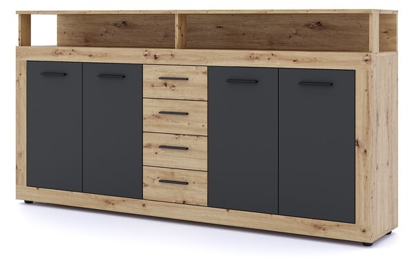 Vivaldi Komoda Luna 190 cm dub Artisan/černá