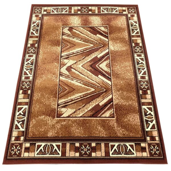 Vzorovaný kusový koberec 50x90 cm LUKEN - hnědý