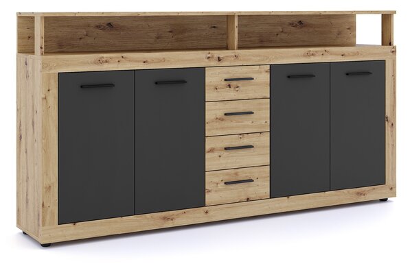 Vivaldi Komoda Luna 190 cm dub Artisan/černá
