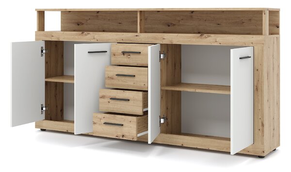Vivaldi Komoda Luna 190 cm dub Artisan/bílá
