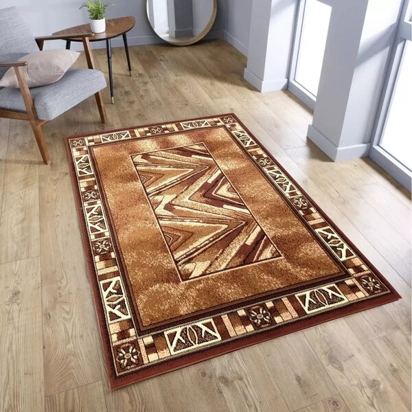 Vzorovaný kusový koberec 50x90 cm LUKEN - hnědý