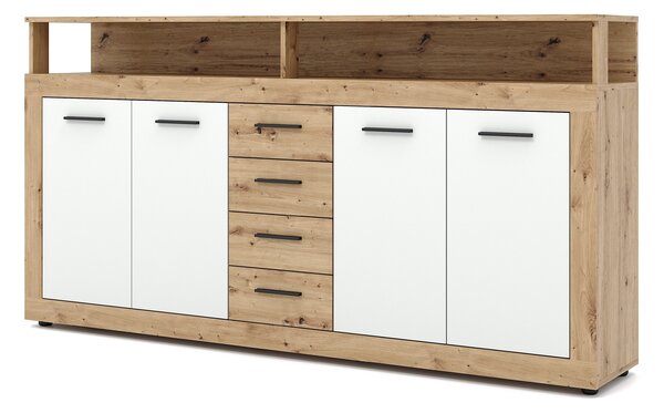Vivaldi Komoda Luna 190 cm dub Artisan/bílá
