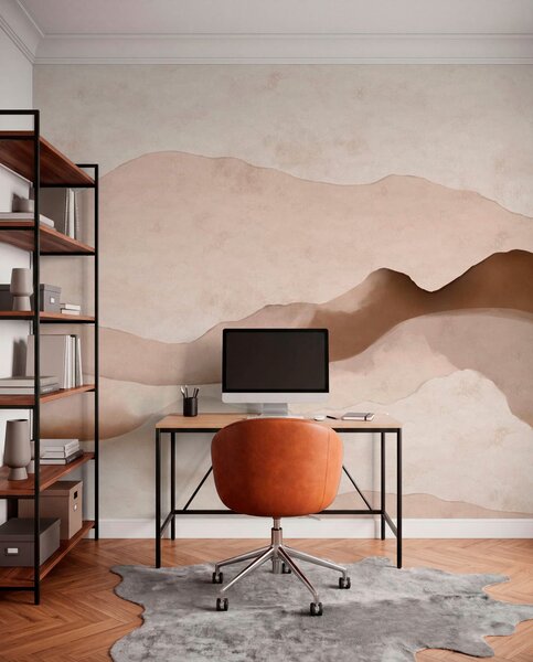 Fototapety Abstraktní hory ve stylu Japandi a minimalismu, Fototapety abstraktní, w05434 : uwalls.cz