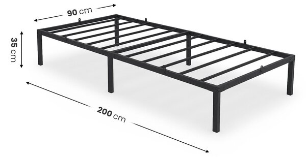 Ak furniture Skládací kovový rám postele Lowa 90x200 černý