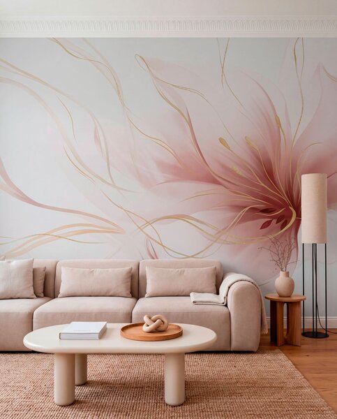 Fototapety Abstraktní růžový květ s plynulými liniemi ve stylu Fluid Art, Fototapety abstraktní, w05428v1 : uwalls.cz