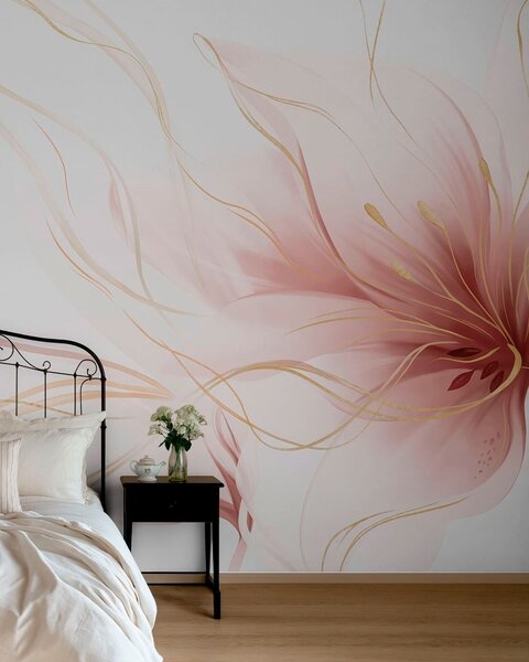 Fototapety Abstraktní růžový květ s plynulými liniemi ve stylu Fluid Art, Fototapety abstraktní, w05428v1 : uwalls.cz
