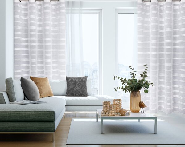 ZÁCLONA NA KROUŽCÍCH DOLY 140X250 CM BÍLÁ