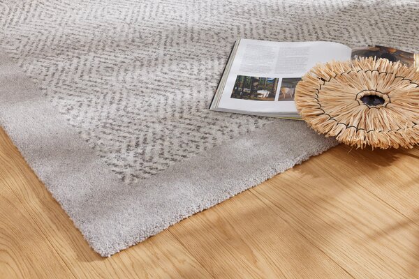 Kusový koberec vlněný Agnella Tempo Natural Edyl (binding) šedý Rozměr: 133x195 cm