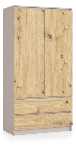 Ak furniture Šatní skříň Star 90 cm kašmír/dub artisan