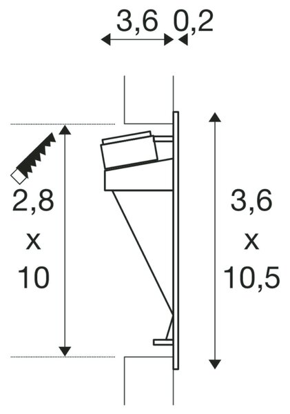 BIG WHITE SLV NOTAPO I Indoor, nástěnné vestavné LED svítidlo, 3000K, bílé 1002979