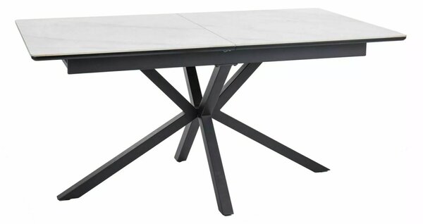 Signal Rozkládací jídelní stůl Logan 160/200 cm keramika bílý mramor/černý
