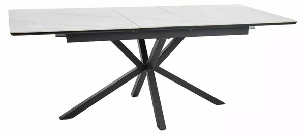 Signal Rozkládací jídelní stůl Logan 160/200 cm keramika bílý mramor/černý
