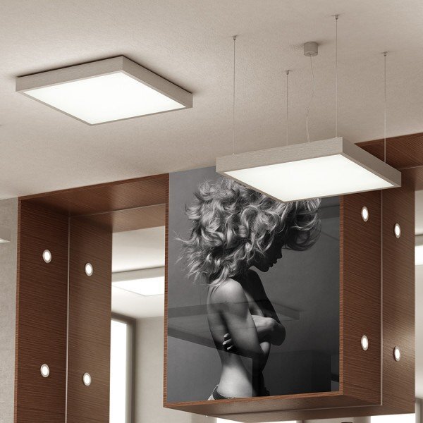 STRUCTURAL LED 55x55 závěsná česaný hliník 230V LED 48W 3000K - RED - DESIGN RENDL
