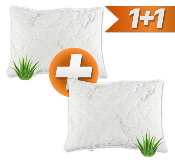 Prošívaný antialergický polštář 50×70 cm Aloe Vera EMI 1+1 ZDARMA