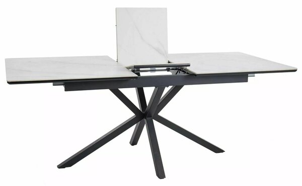Signal Rozkládací jídelní stůl Logan 160/200 cm keramika bílý mramor/černý