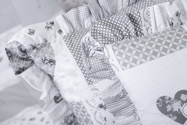 Krepové povlečení PATCHWORK DOVE - 140/200 + 70/90