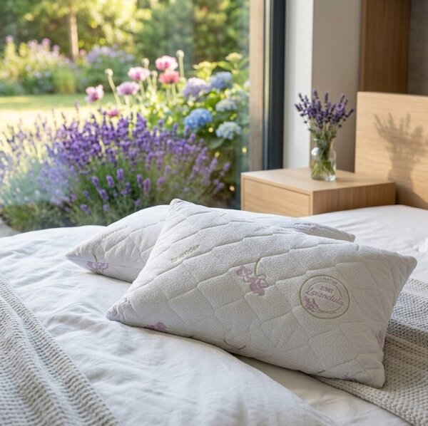 Polštář prošívaný antialergický 50 x 70 cm Lavender EMI 1+1 ZDARMA