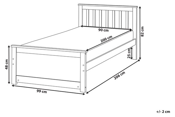 Postel Borovicové dřevo OLENDON 90 x 200 cm Světle hnědá