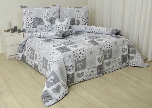 Krepové povlečení PATCHWORK DOVE - 140/200 + 70/90