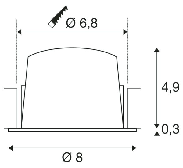 BIG WHITE SLV NUMINOS DL S vnitřní LED zápustné stropní svítidlo černá/chrom 2700 K 40° včetně listových pružin 1003774