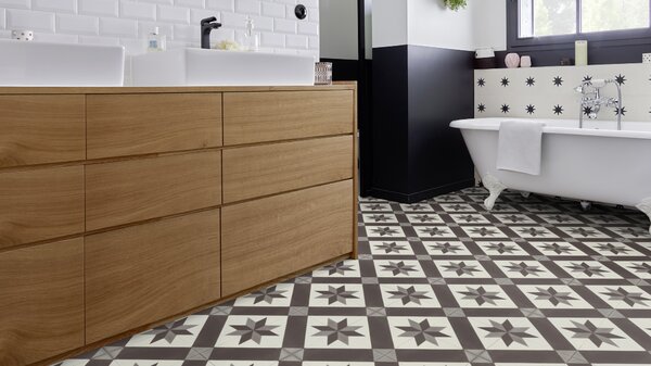 PVC Taralay Libertex - Gerflor Cordoba Black and White 2226 - retro mozaika 2 m