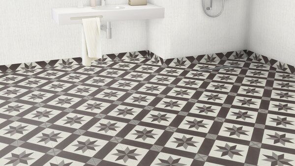 PVC Taralay Libertex - Gerflor Cordoba Black and White 2226 - retro mozaika 2 m