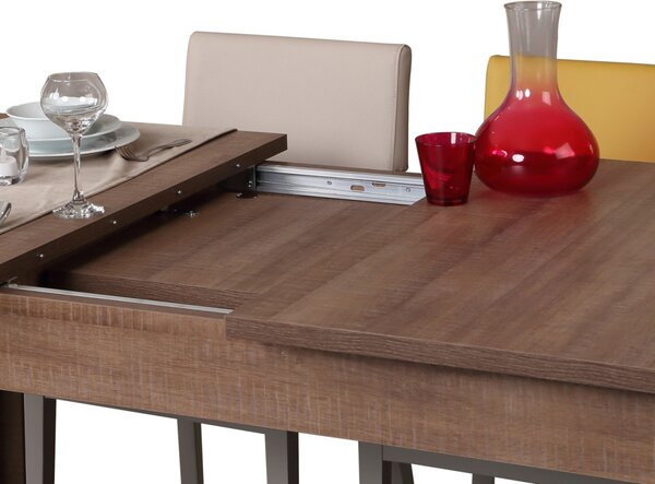 Hanah Home Jídelní rozkládací stůl Huqqa 150/170 cm dub Santana tmavý