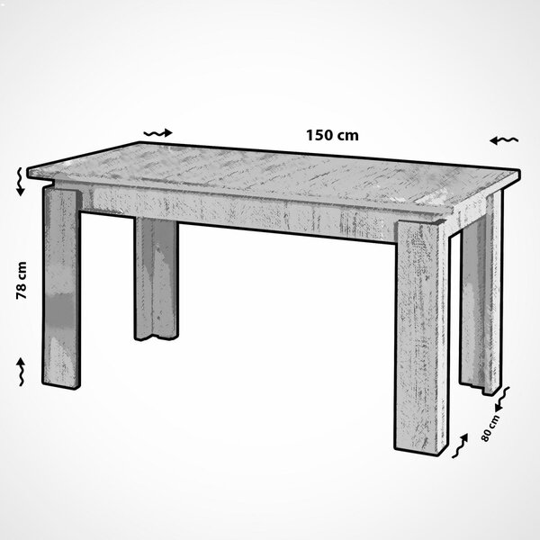 Hanah Home Jídelní rozkládací stůl Huqqa 150/170 cm dub Santana tmavý