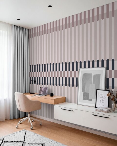 Fototapety Pruhovaný vzor v krémových a tmavě modrých odstínech, Fototapety geometrie, w05150v2 : uwalls.cz