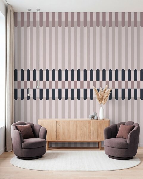Fototapety Pruhovaný vzor v krémových a tmavě modrých odstínech, Fototapety geometrie, w05150v2 : uwalls.cz