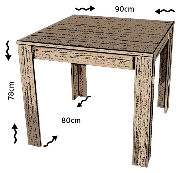 Hanah Home Jídelní stůl Single 90 cm dub
