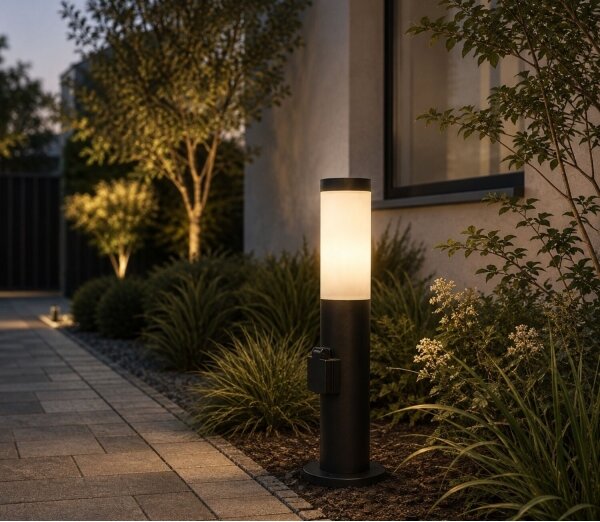 Rabalux 77194 - Venkovní lampa se zásuvkou BLACK TORCH 1xE27/25W/230V IP44