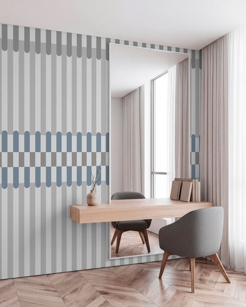 Fototapety Pruhovaný vzor v odstínech šedé a modré, Fototapety geometrie, w05150v6 : uwalls.cz