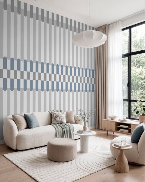 Fototapety Pruhovaný vzor v odstínech šedé a modré, Fototapety geometrie, w05150v6 : uwalls.cz