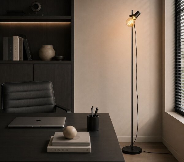 Rabalux 74085 - Stojací lampa ALENITH 1xE27/60W/230V černá