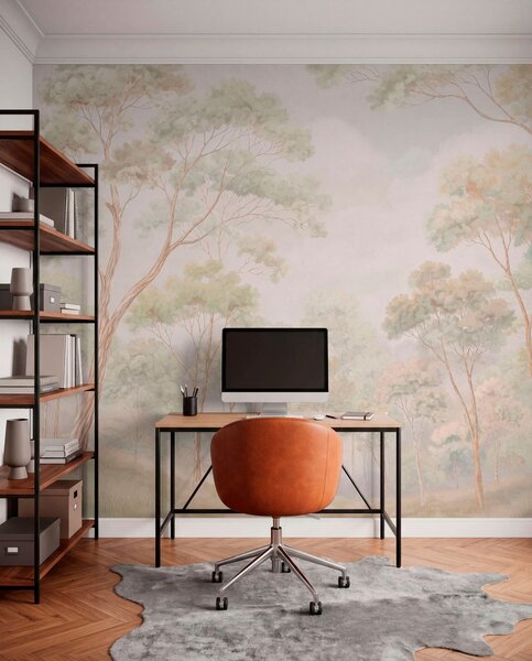 Fototapety Světlá lesní scenérie s vysokými stromy, Fototapety příroda, w05624 : uwalls.cz