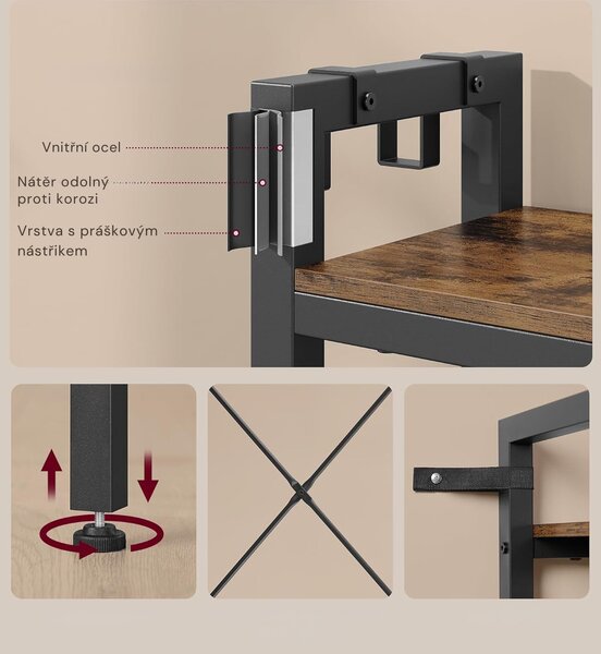 SONGMICS Předsíňový věšák VASAGLE LUDGE černý/vintage hnědý