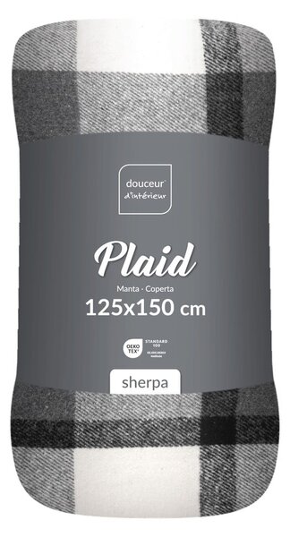 Šedá deka s beránkem 125x150 cm Ecossais – douceur d'intérieur