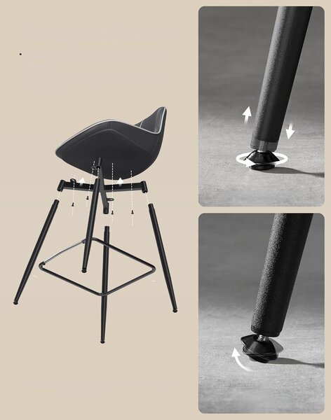 SONGMICS Sada dvou barových židlí VASAGLE PLACES II 98,5 cm černá