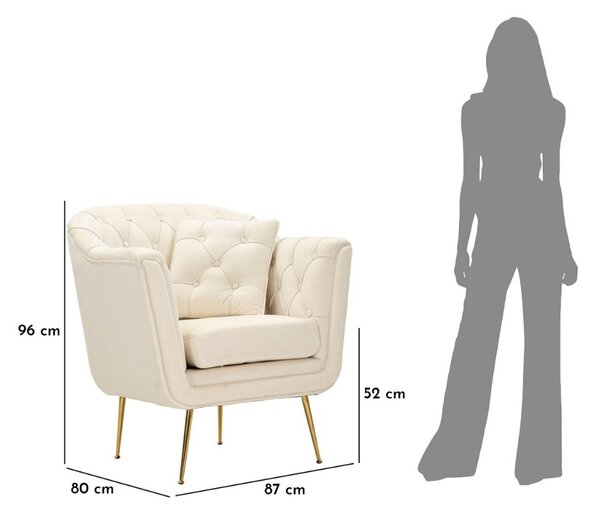Designové křeslo Jagienka krémové