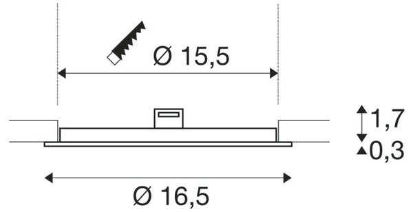 BIG WHITE SLV SENSER 18 DL vnitřní LED stropní zápustné svítidlo kulaté bílé, 4000 K 1004695